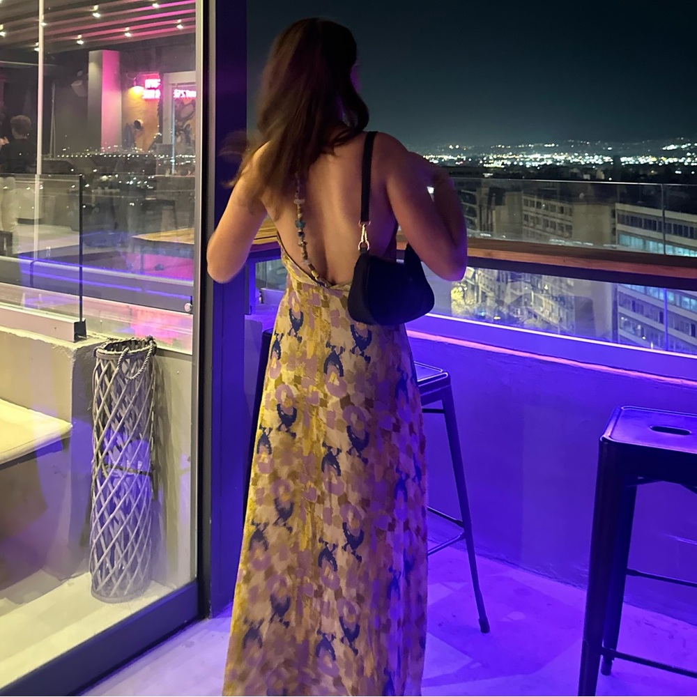 Zara Purple and Yellow Long Dress